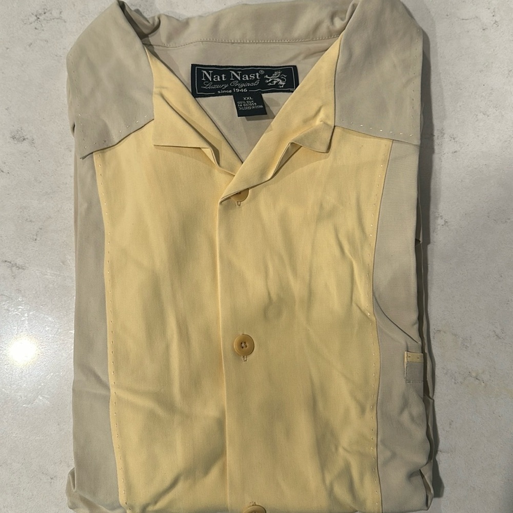 Nat Nast men’s 100% silk button-down shirt-luxury originals